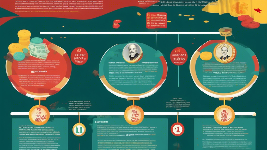 A timeline infographic illustrating the history and development of lottery in Vietnam.