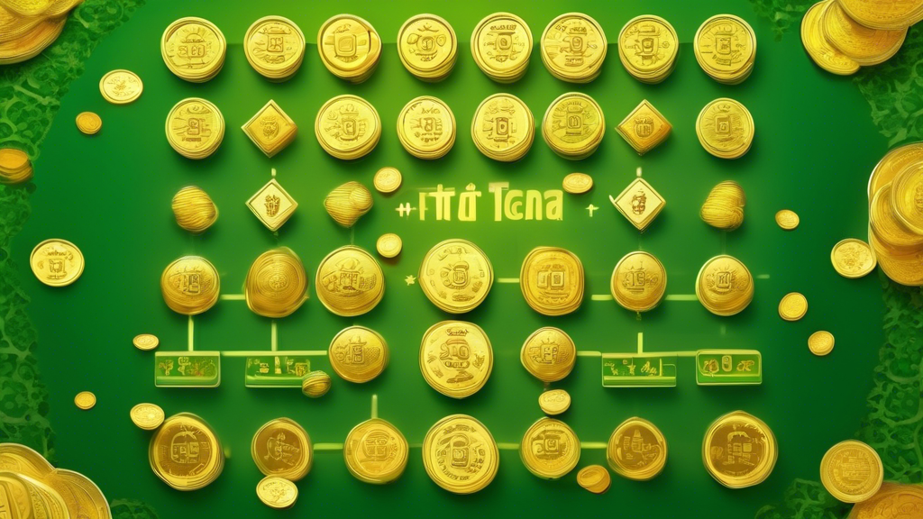 A mystical computer algorithm that selects winning lottery numbers for the Southern region of Vietnam, surrounded by golden coins and a green background wi