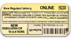 An image of a lottery ticket with the words New Regulations for Online Lottery written on it.